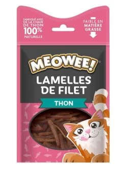 MEOWEE! Friandises Lamelles De Filet Au Thon Pour Chat 35 G