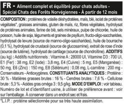 Royal Canin Chat Norvégien Adult 10 Kg -Animaux Séries Magasin norv ad composition 1