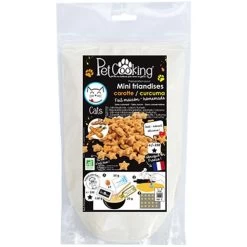 PetCooking Préparation Mini-Friandises Biscuits Carotte-Curcuma Pour Chat 150 G