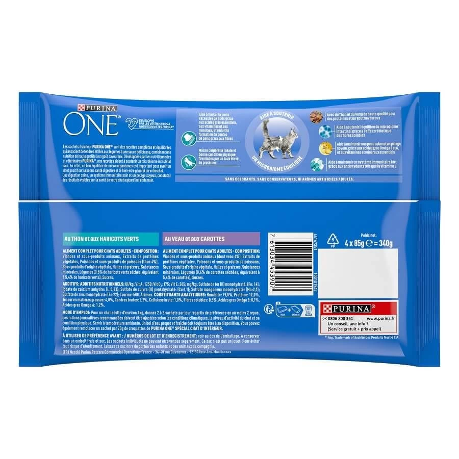 Purina One Chat Intérieur Thon Veau 4 X 85 G 4 Purina One Chat Intérieur Thon Veau 4 X 85 G – Image 2
